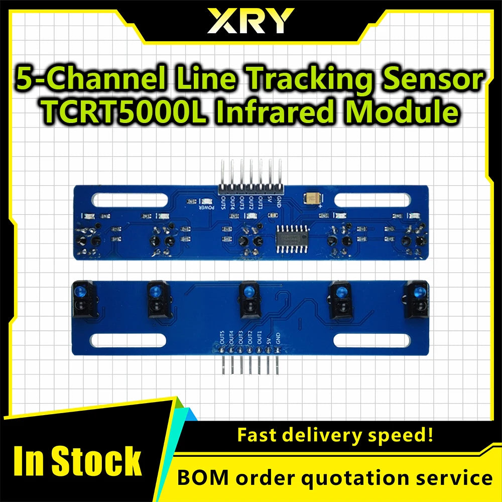 XRY 5-Way Black and White Line Identification Sensor Module Tracking Intelligent Car Infrared Sensor TCRT5000