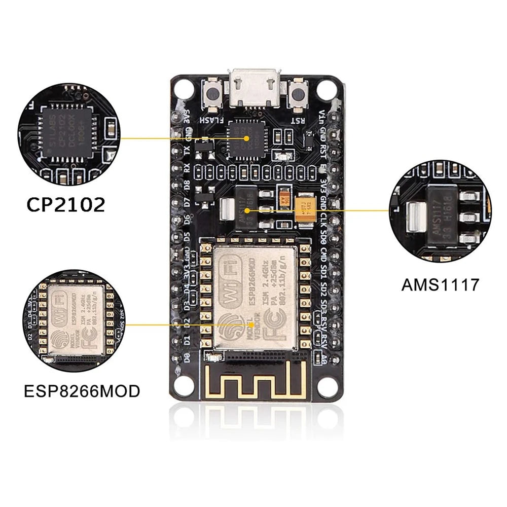Wireless Module CH340/CP2102 NodeMcu V3 V2 Lua WIFI Internet of Things Development Board Based ESP8266 ESP-12E