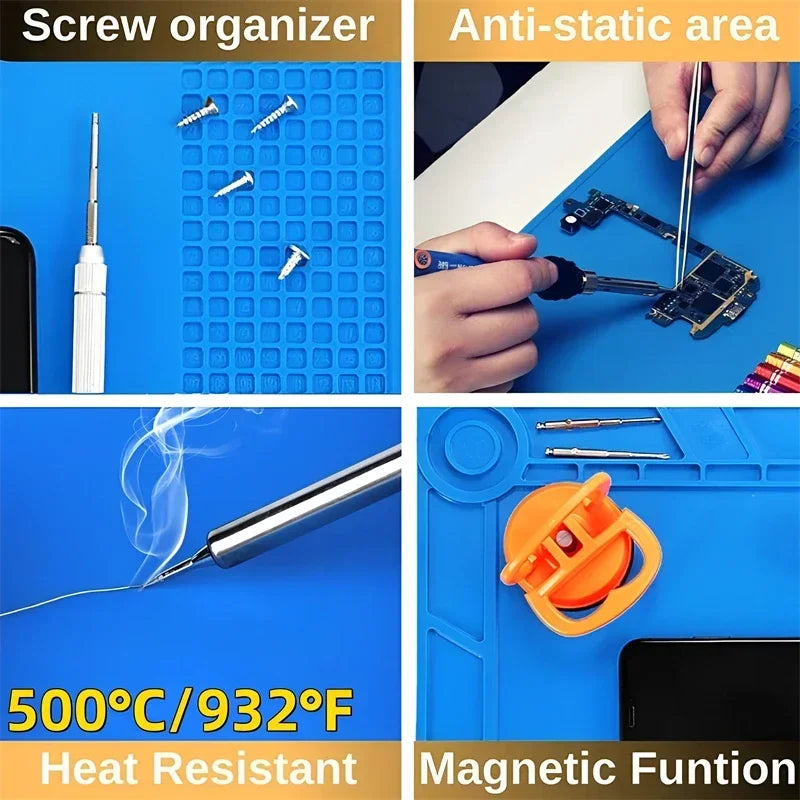 ESD Heat Insulation Soldering Mat Computer Phone Repair Tool Kit Working Silicone Repair Pad Heatresistant Maintenance Tool Kit