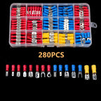 102/280/300/480PCS Insulated Cable Connector Wire Crimp Spatula Butt Ring Fork Kit Ring Lug Rolled Terminal Kit