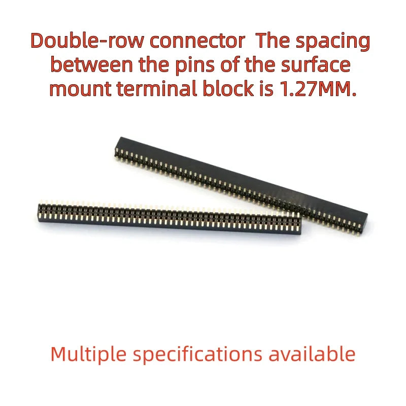5PCS SMD SMT 2*2/3/4/5/6/7/8/10/12/20/40/50 PIN Double Row Pin Female Header 1.27MM Pitch Connector Socket 2X/6/8/10/20