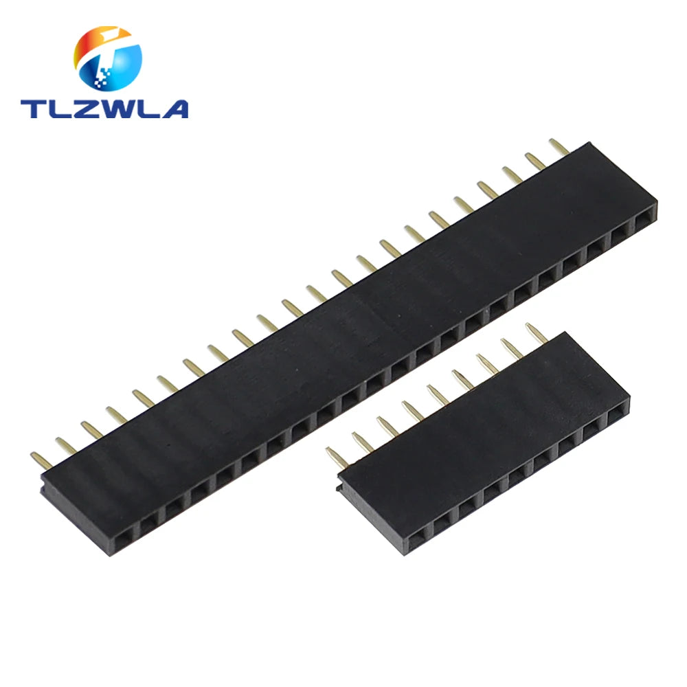 100PCS Single Row Pin Female Header Socket Pitch 2.54mm 1*2p 3p 4p 5p 6p 7p 8p 9p 10p 12p 14p 16p 18p 20p 22p 40p Pin Connector