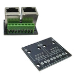 2 Ports RJ45 Female to 3.5mm 8P Screw Terminal Ethernet Adapter Board LAN Port Wiring Terminal Breakout Module