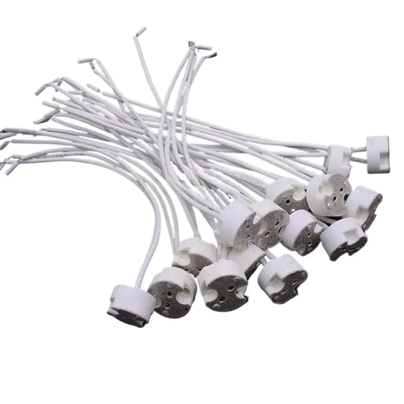 5-50PCS MR16 MR11 GU5.3 G4 Lamp Holder Bulb Base with Wire Ceramic Halogen Socket Pottery Connector 12V - 250V Led Light New JQ