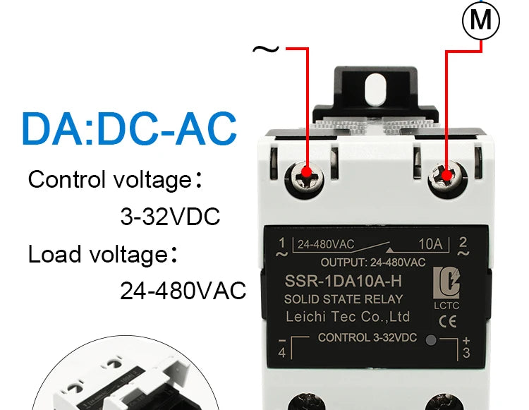 LCTC SSR 10A25a40a60A80A100A120A Solid State Relay with Radiator DC-AC AC-AC DC-DC DIN Rail Zero-crossing Relays