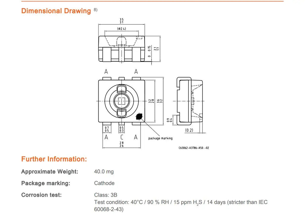 High Power  Automotive  LED     0.5W     3528     3536     Amber     617nm    PLCC-6    LA G6SP    Automotive   Application