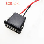2.0 USB Female Base 2P/4P Direct Pressure Buckle Welding Wire Type A-Port Waterproof Socket Charging Female Plug