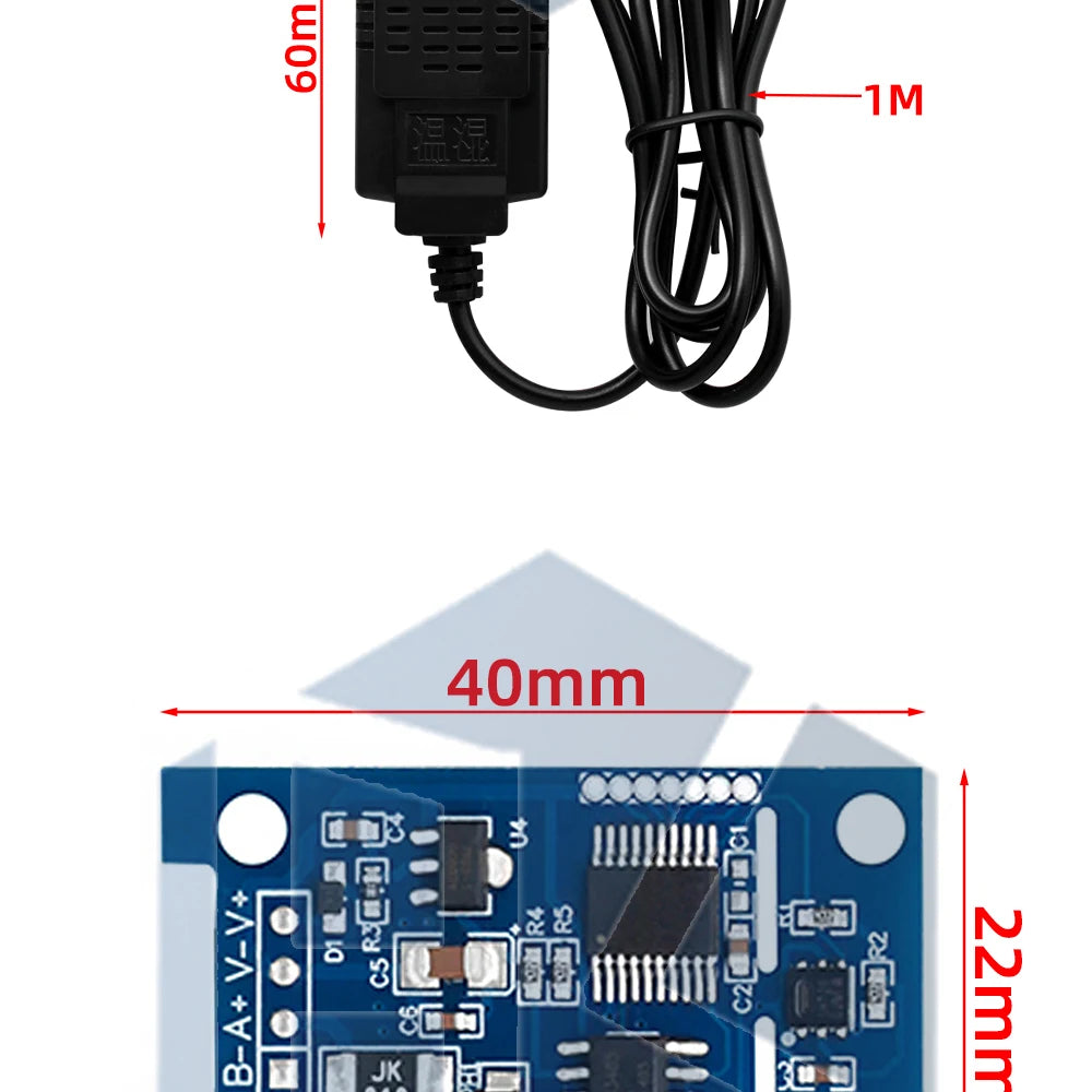 SHT20 RS485 Modbus RTU Temperature Humidity Sensor Transmitter for PLC