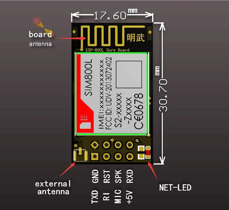 SIM800L GPRS GSM module micro sim card serial TTL frequency of four core plates ESP8266 ESP32