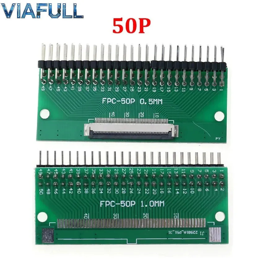 0.5mm FPC/FFC Breakout Board with Right Angle Male Pins, Pre-Soldered 2.54mm DIP Adapter for Flat Ribbon Cable, 4-80P