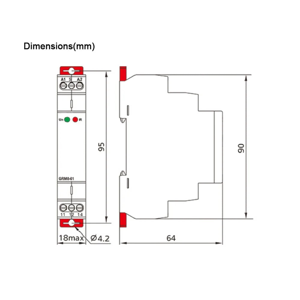 GRM8-01 Impulse Relay 35mm DIN Rail Mount AC/DC12-240V Electronic Impulse Relay 90*18*64mm Impulse Latching Relay