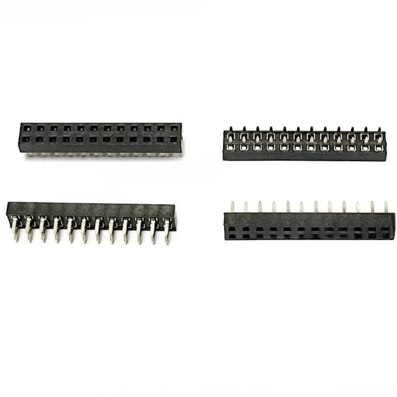 20pcs 2.0mm Pitch Straight Short Plastic Height2.0/4.3/6.35mm Dual Row Dip 2X3/5/7/9/10-40P PCB Socket Gold Female Pin Header