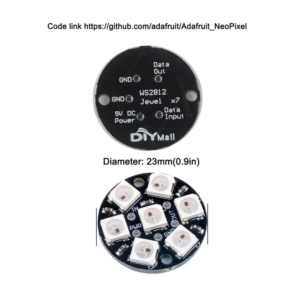 WS2812B 5050 RGB LED Ring 7 / 8 / 12 / 16 / 24 / 60 Bits Lamp Light with Integrated Drivers WS2812 for Arduino Raspberry Pi