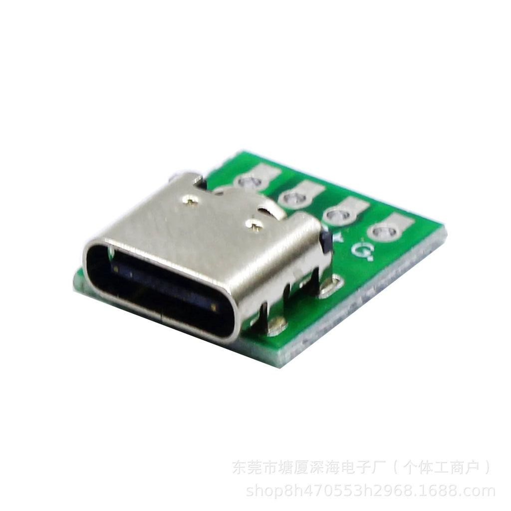 USB 3.1 Type-C 16-Pin Test Breakout Board Full Pinout Adapter Socket for Diagnosis & Data Cable Prototyping