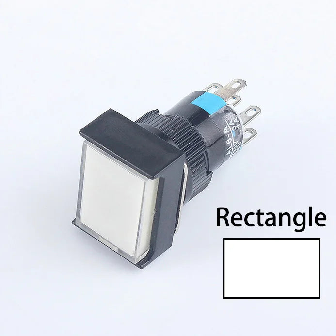 5V 12V 24V 220V 16mm Plastic Momentary LED Illuminuted Maintained Self-locking Push Button Switches Latching Push Button Reset