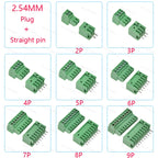 10PCS 2.54/3.81/5.08MM 2EDG 15EDG 2/3/4/5/6/7/8 Pin Screw Terminal Block Connector Pitch Plug+Straight/Curved Needle Pin Socket