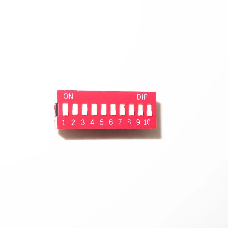 10PCS Slide Type Switch Module 1 2 3 4 5 6 7 8 9 10 12 Bit 2.54mm Position Way DIP Red Pitch Toggle Switch Red Snap Switch