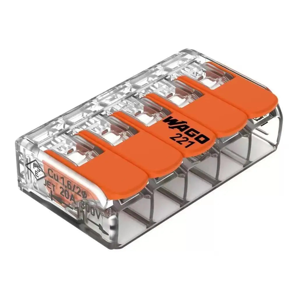 10Pcs WAGO 221‑412 221‑413 221‑415 221‑612 221‑613 221‑615 221‑2411 Electrical Wiring Terminal Connectors