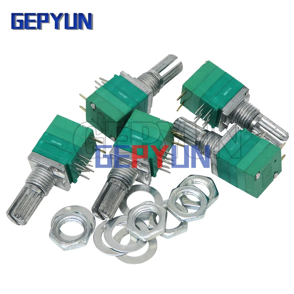 5pcs RK097GS 8PIN 10K 50K B10K B50K RK097G with a switch audio shaft 15mm amplifier sealing potentiometer