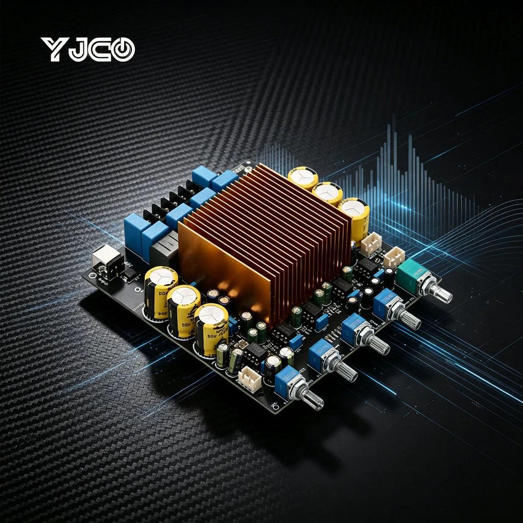 YJCO TPA3255 HIFI 2.1 Amplifier Board QCC3084 Bluetooth 5.4 24Bit/96K LDAC AptX HD 300W×2/4Ω+600W/2Ω Subwoofer Output Audio Amp
