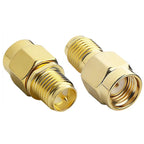 1PC RP-SMA Male to RP SMA Female Straight Threaded Connector RF Coaxial Adapter Copper Gold Plated