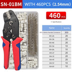 SN-01BM Crimping Plier Kit Ratcheting Crimper Tool Set with 460pcs 2.54mm JST-XH Connectors for AWG 28-20(0.08-0.5mm²)