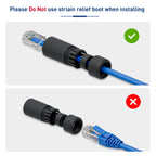 ZoeRax RJ45 Waterproof Coupler IP68 CAT6/CAT5E/CAT5 Female to Female Outdoor Waterproof Rainproof Wire Cable Coupling Connector