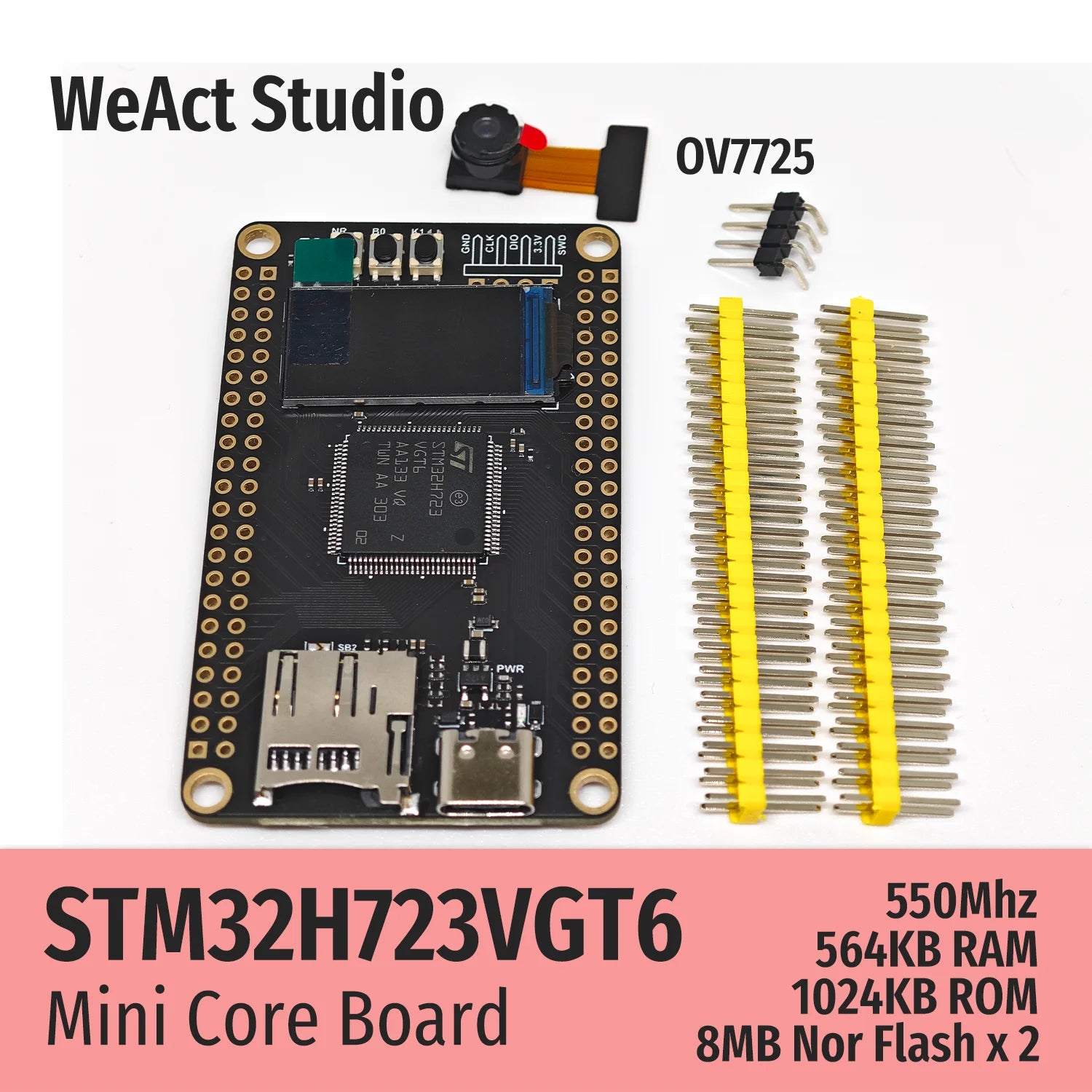 WeAct STM32H723VGT6 STM32H723 STM32H7 STM32 Core Board Demo Board