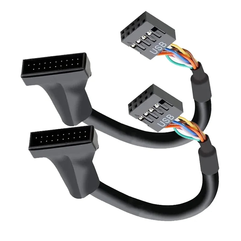 Motherboard USB 3.0 19-Pin To USB 2.0 9-Pin Adapter 9Pin to 19Pin Header 480Mbps Data Transmission Cable for Desktop Front Panel