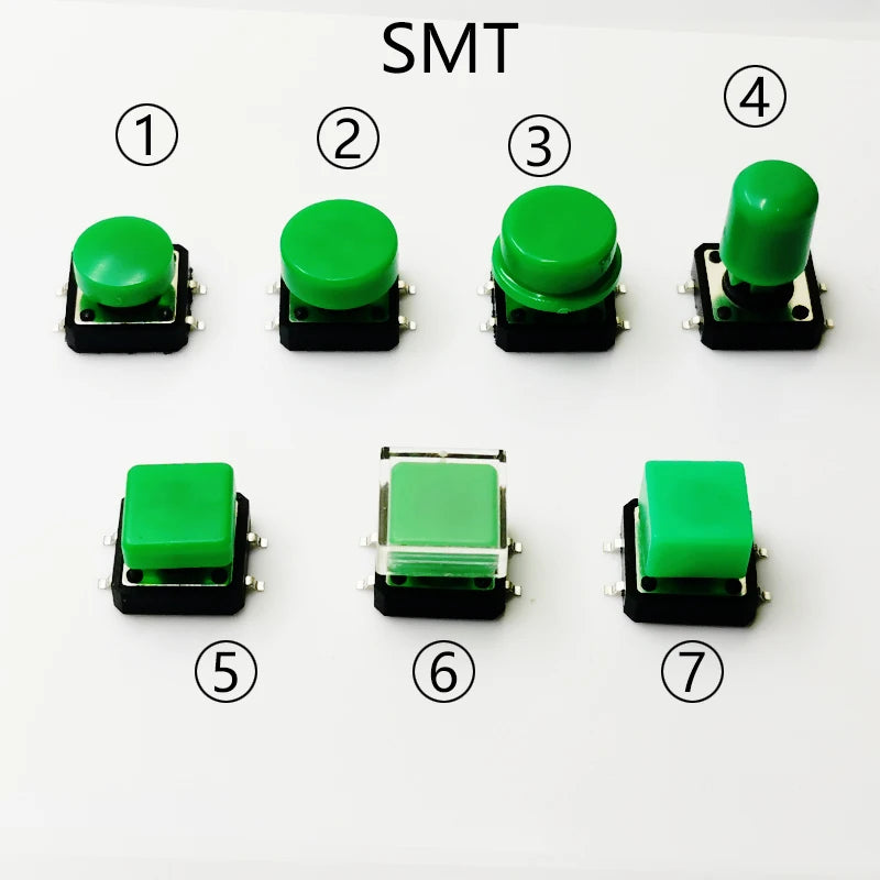 10 Sets Momentary Tactile Button 4PIN SMT/DIP 12X12mm H=9.8/9/16.8mm With Cap Tact Switch Push Button Switch Micro Key Button
