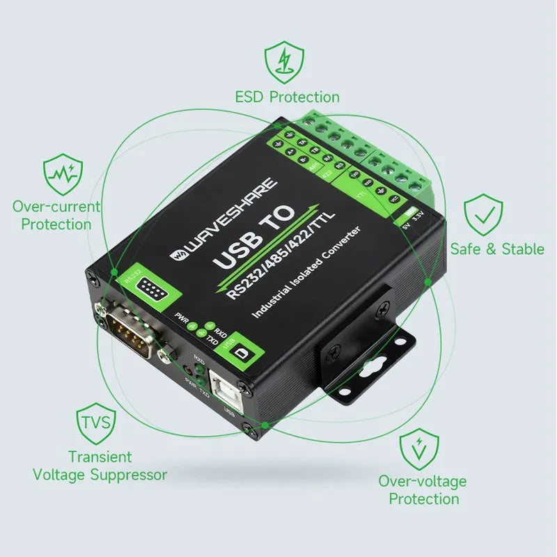 FT232RNL USB to RS232/485/422/TTL Interface Converter Industrial Isolation USB Converter for Mac Windows Linux Android