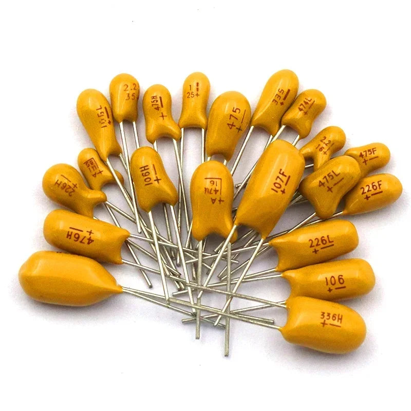 5PCS DIP Tantalum Capacitor 16v 25V 35V 50V 0.47UF 0.1UF 1UF 2.2UF 3.3UF 4.7UF 10UF 22UF 33UF 47UF 100UF 106 475 226 107 336 225