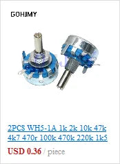 LA42DWQ-22 1K 2K 5K 10K 20K 50K 100K 200K 22mm Diameter Pots Rotary Potentiometer Converter Governor Inverter Resistance Switch