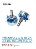 LA42DWQ-22 1K 2K 5K 10K 20K 50K 100K 200K 22mm Diameter Pots Rotary Potentiometer Converter Governor Inverter Resistance Switch