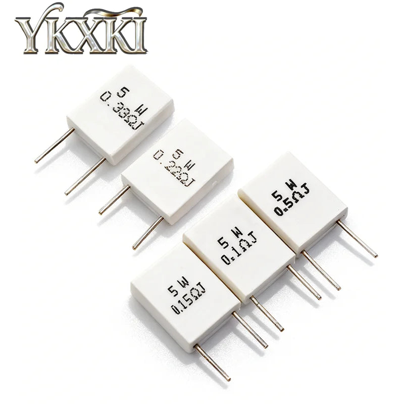 10PCS BPR56 MPR 5W 0.005R ~ 100R Ohm 0.01R 0.05R 0.1R 0.2R 0.25R 0.3R 0.5R 47R Non inductive Ceramic Cement Resistor Resistance