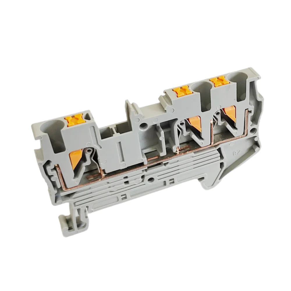 10Pcs PT2.5 QUATTRO Push-In Spring 4-Conductor Strip Plug 12AWG PT2.5 Wire Electrical Connector Din Rail Terminal Block PT2.5-QU
