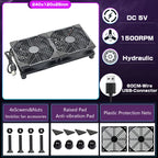 YOUNUON 5V USB Router Fan 80mm/92mm/120mm/140mm/240mm  DIY /TV Box /Desktop Fan  W/Protectiong Net