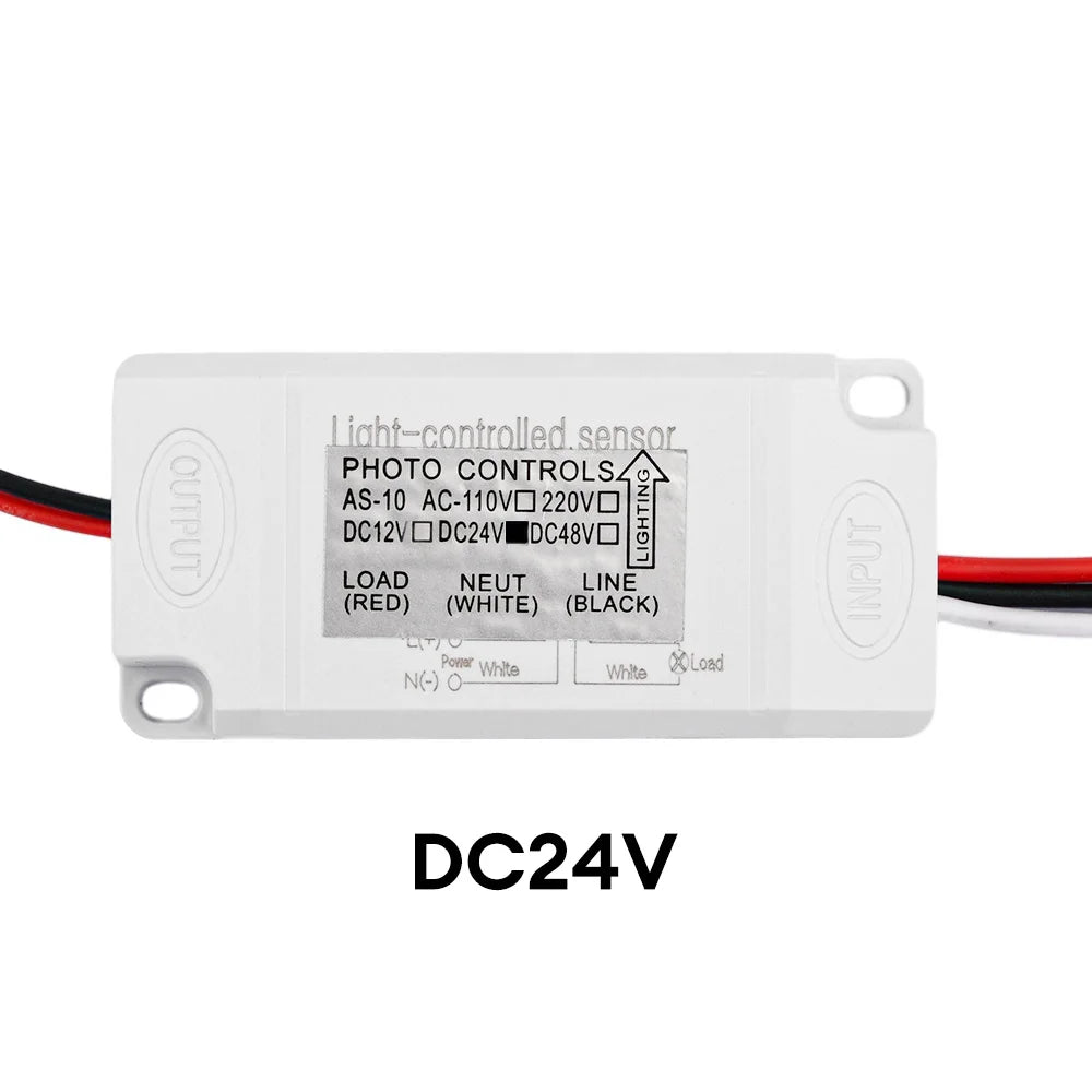 Photocell Street Lamp Light Switch Controller Automatic On Off DC12V/24V AC100-260V Photo Control Photoswitch Sensor Switch