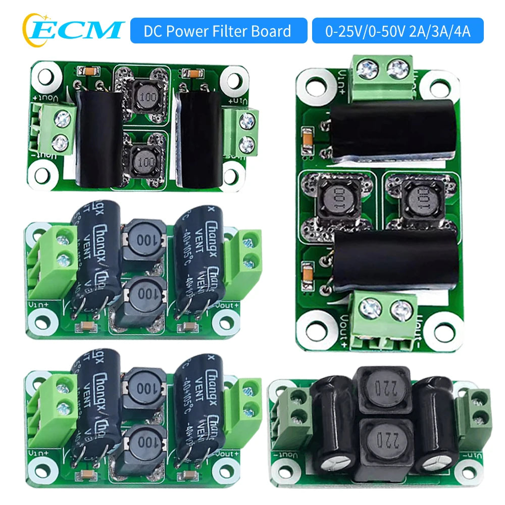 DC Power Filter Board 0-25V/0-50V 2A/3A/4A DC Power Supply Filter Board EMI Suppression Module