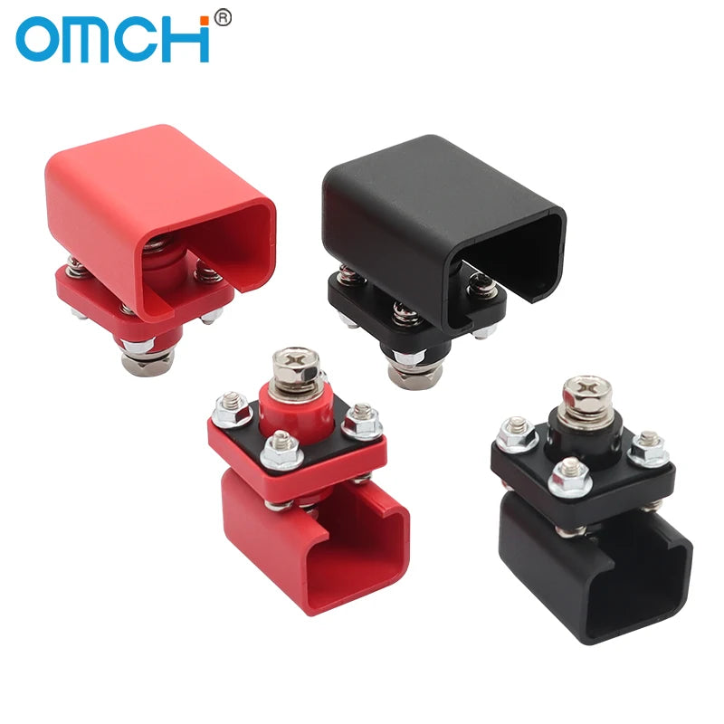 OMCH Red/Black Through Wall Type Copper Terminal Connector 120A 200A High-Current Lithium Battery Energy Storage Terminal