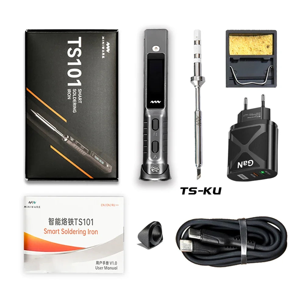Original TS101 Soldering Iron Electric 65W Temperature Adjustable Programming TS100 Soldering Iron New Upgrade With PD Plug Kit
