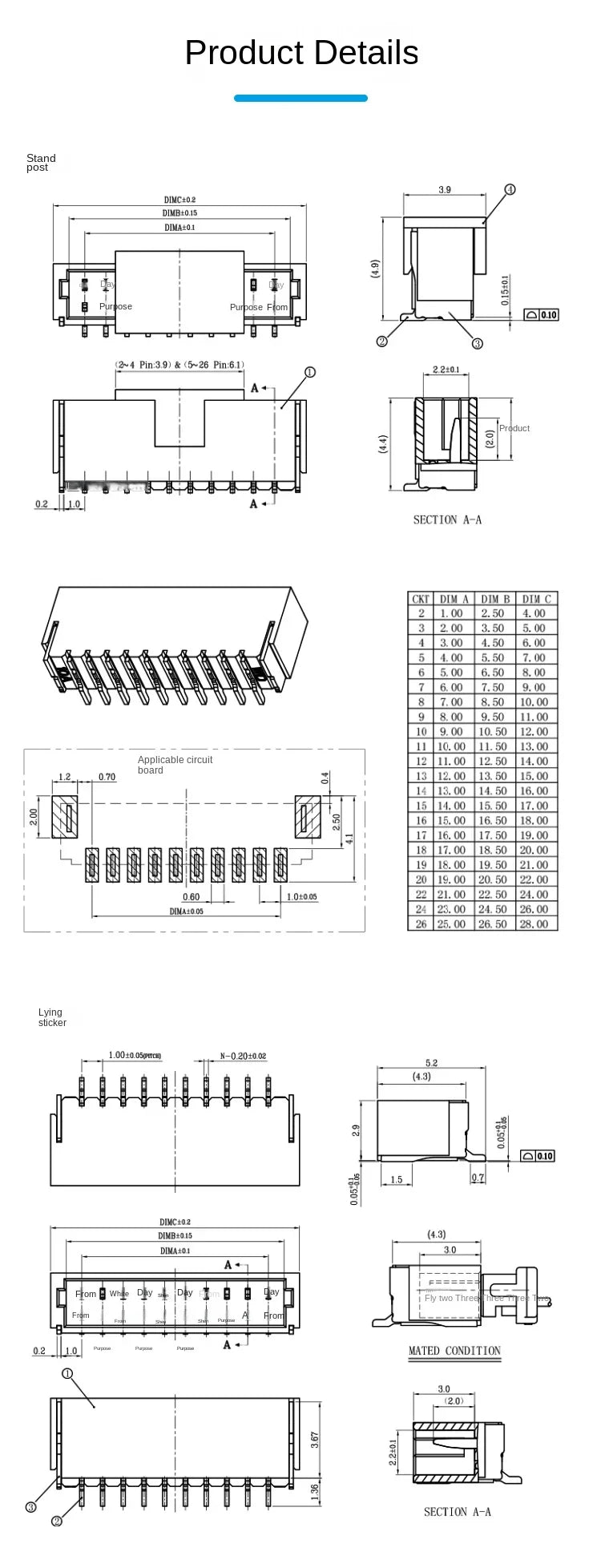 50Pcs JST SH1.0 1.0mm Pitch Male / Female Housing Connector 2P 3P 4P 5P 6P 7P 8P 9P 10Pin Vertical/Horizontal Type Socket Shell