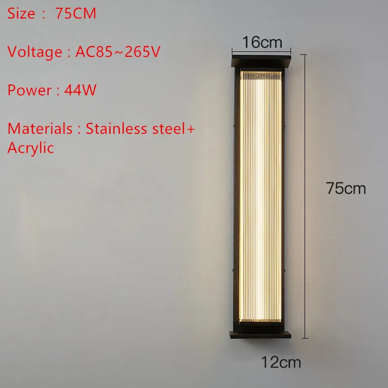 Modern Minimalist Stainless Steel LED WALL Light Outdoor Waterproof IP65 AC85~265V Porch Lamp For Courtyard street Decoration