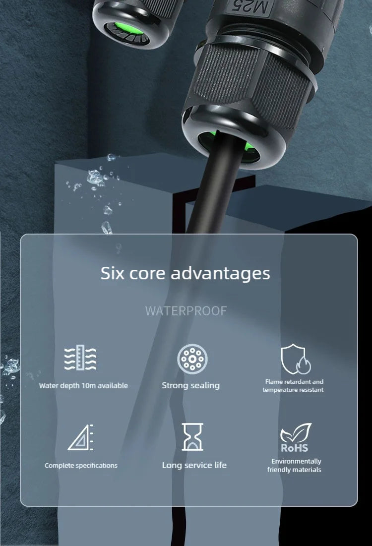 IP68 Waterproof Joint Wire Quick Connection Connector 2 3 4 Pin Solderless LED Lamp Electric Wiring Outdoor Rainproof Terminal