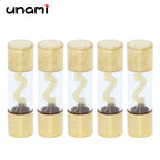 5Pcs 10x38mm Gold Plated Glass AGU Fuse 10A 15A 20A 25A 30A 40A 50A 60A 70A 80A 100A Car Audio Amp Amplifier Car Fuses