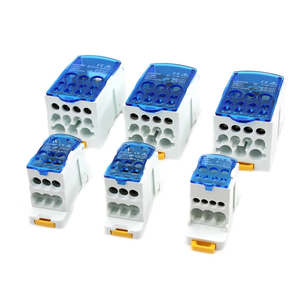 Distribution Unipolar Junction Branch line Box Wire Electrical Connector Din Rail Terminal Block UKK 80A/125A/160A/250A/400/500A