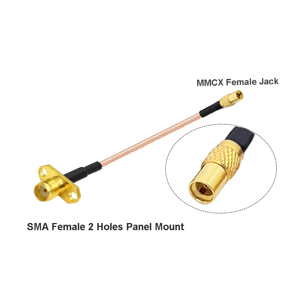 2PCS MMCX to SMA/RP-SMA Female Flange Panel Mount RG316 Pigtail FPV Antenna Extension Cord for TBS Unify PandaRC VTX