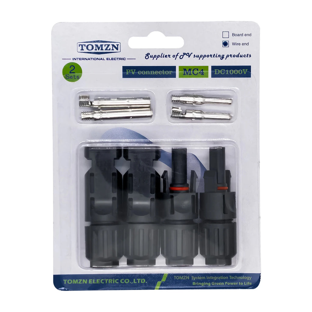TOMZN 2 Sets of PV Solar Connectors 1000V 1500V 32A 45A Panel Branch PV Photovoltaic Wire/Board Terminal Box Inverter IP67 10LOT