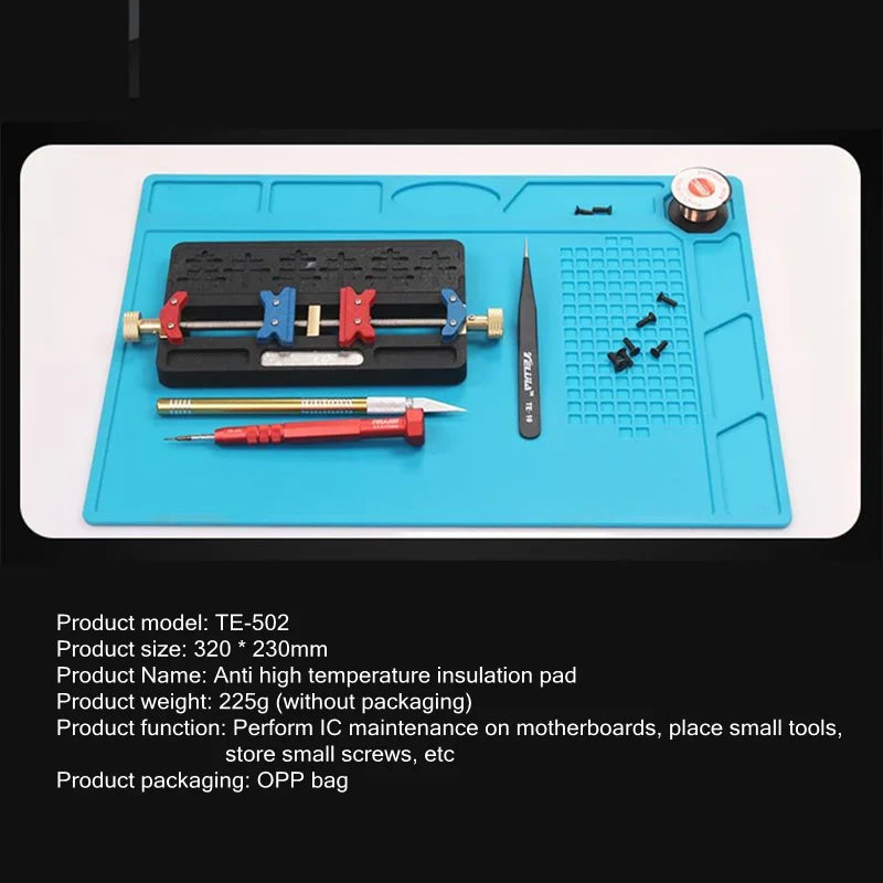 S-160 TE-509/502/508/610 LW-M3/M4 Soldering Mat ESD Antistatic 500 ° Heat Resistant Insulation Work Mat Silicone Repair Pad