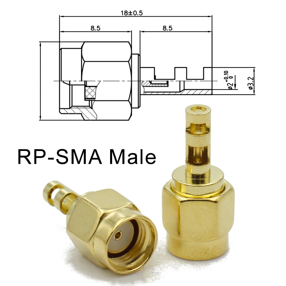 2/6pcs SMA Male Female RF Connector RP SMA  Nut Bulkhead Double Sash Casement Window Connector Straight Cable 50 Ohm